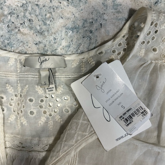 NWT Joie Sheer Beach Coverup, Intricate Details, Porcelain Color, Size Small - Picture 7 of 7